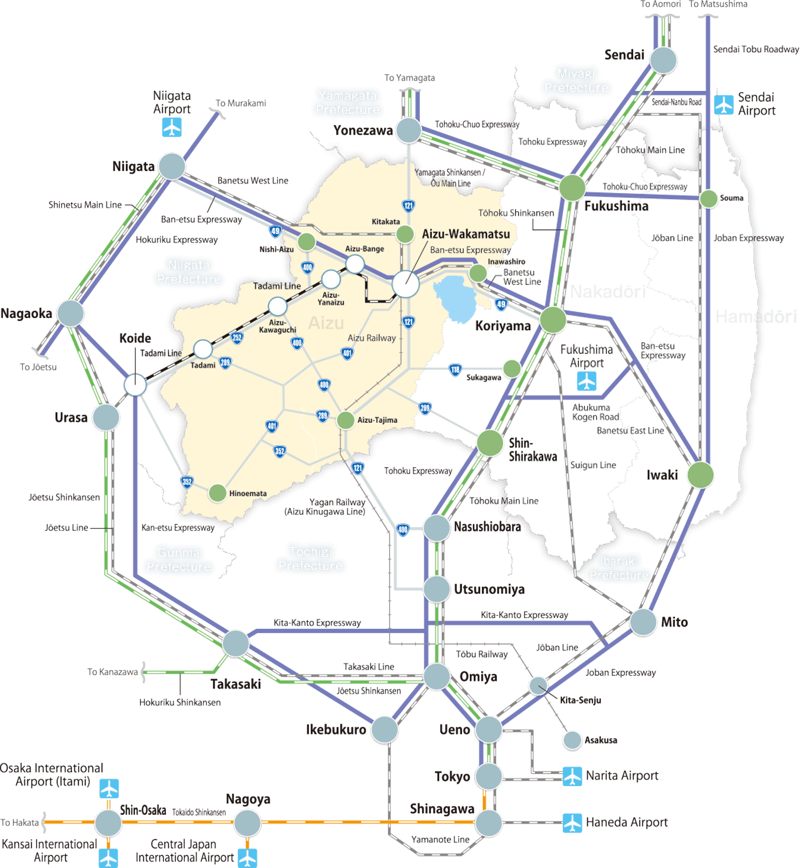 Tadami Line Access Map