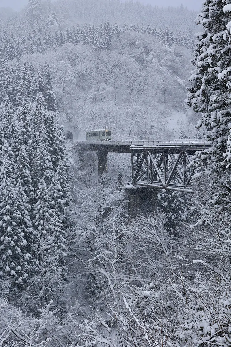 作品名稱：冬日的瀧谷川橋梁